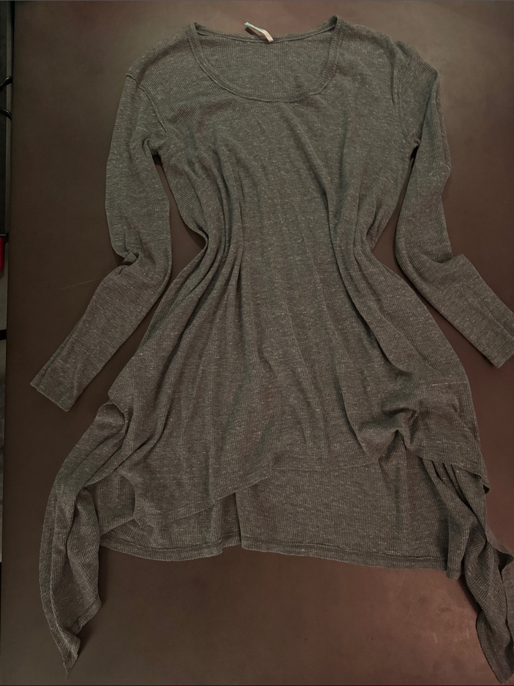 Free People Heather Gray Long Sleeve Tunic Dress